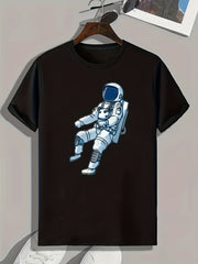 Astronaut Print Men's T Shirt for Summer