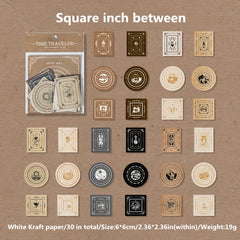 Retro DIY Circular Border Label 30 Sheets Pack