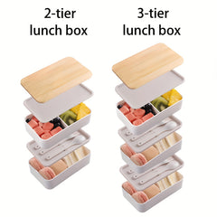 Japanese Style Lunch Box with Insulation Bag Bamboo Lid Large Capacity