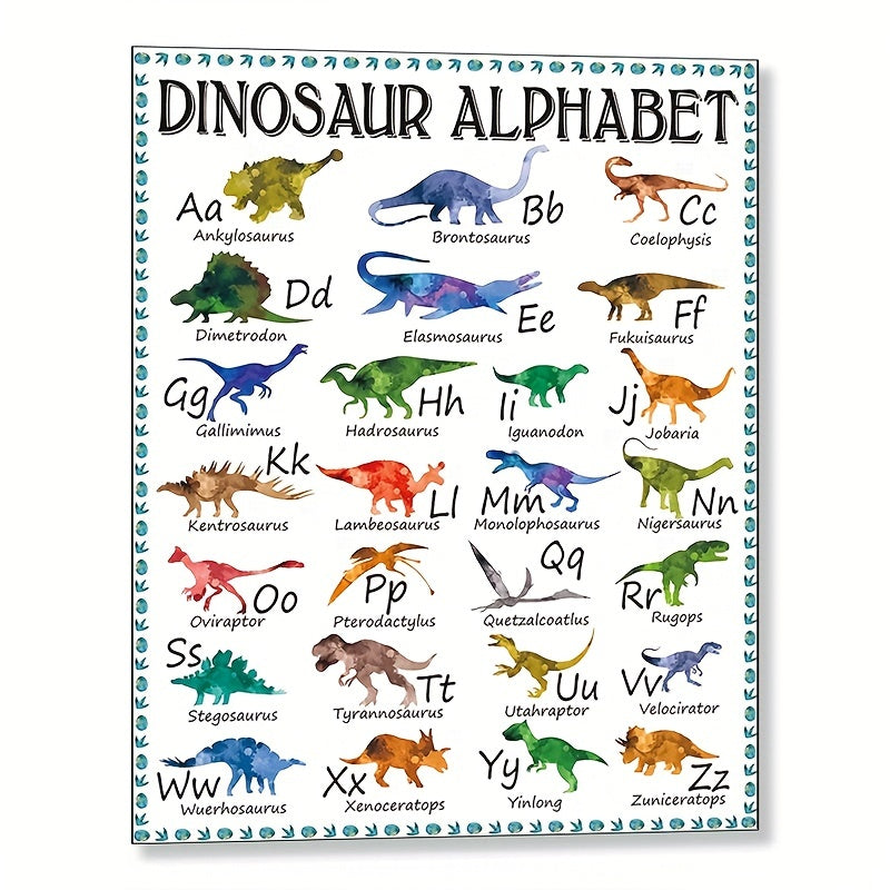 Dinosaur Alphabet Chart Hanger Educational Poster for Preschool 32x25