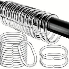 12pcs Transparent Bath Rings for Shower Curtain Rod Hanging