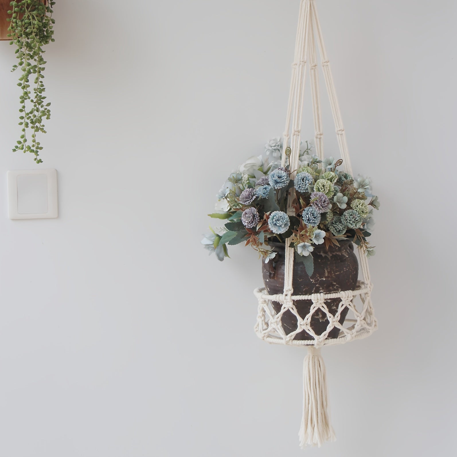 Macrame Plant Hanger Hanging Planter Basket Decorative Flower Pots Holder Stand