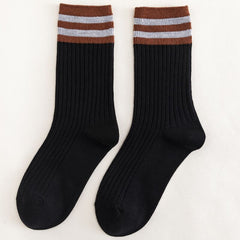 Striped Trim Mid Tube Socks Women's Sports & Casual Socks