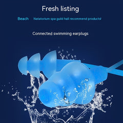 Silicone Soundproof Earplugs Waterproof Swimming With Lanyard