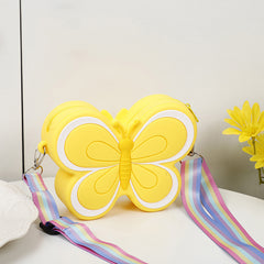 Girls Butterfly Crossbody Bag Mini Messenger Bag With Zipper