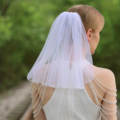 Baroque Bridal Veil With Comb Cape Wedding Cloak Bride Shawl
