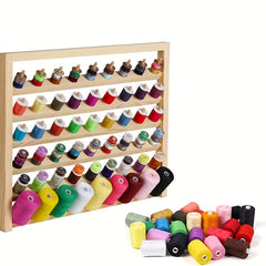54 Spool Wooden Thread Holder Sewing Embroidery Thread Rack Wall Mounted