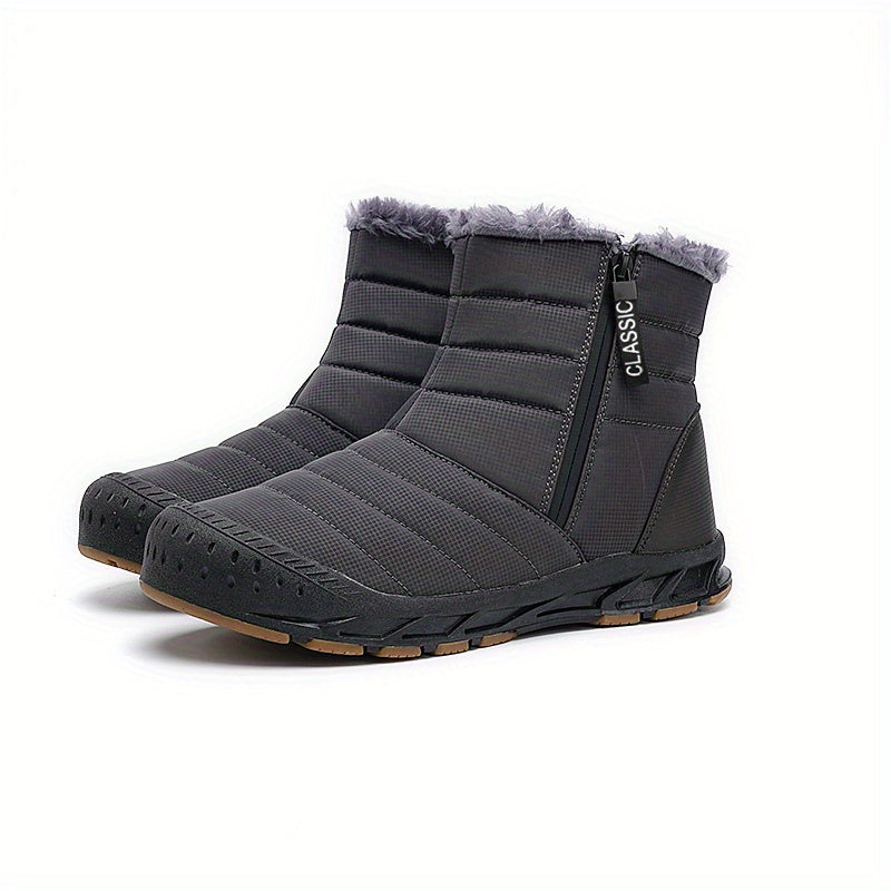 Warm Snow Boots Zipper Closure Waterproof Thermal Winter Shoes