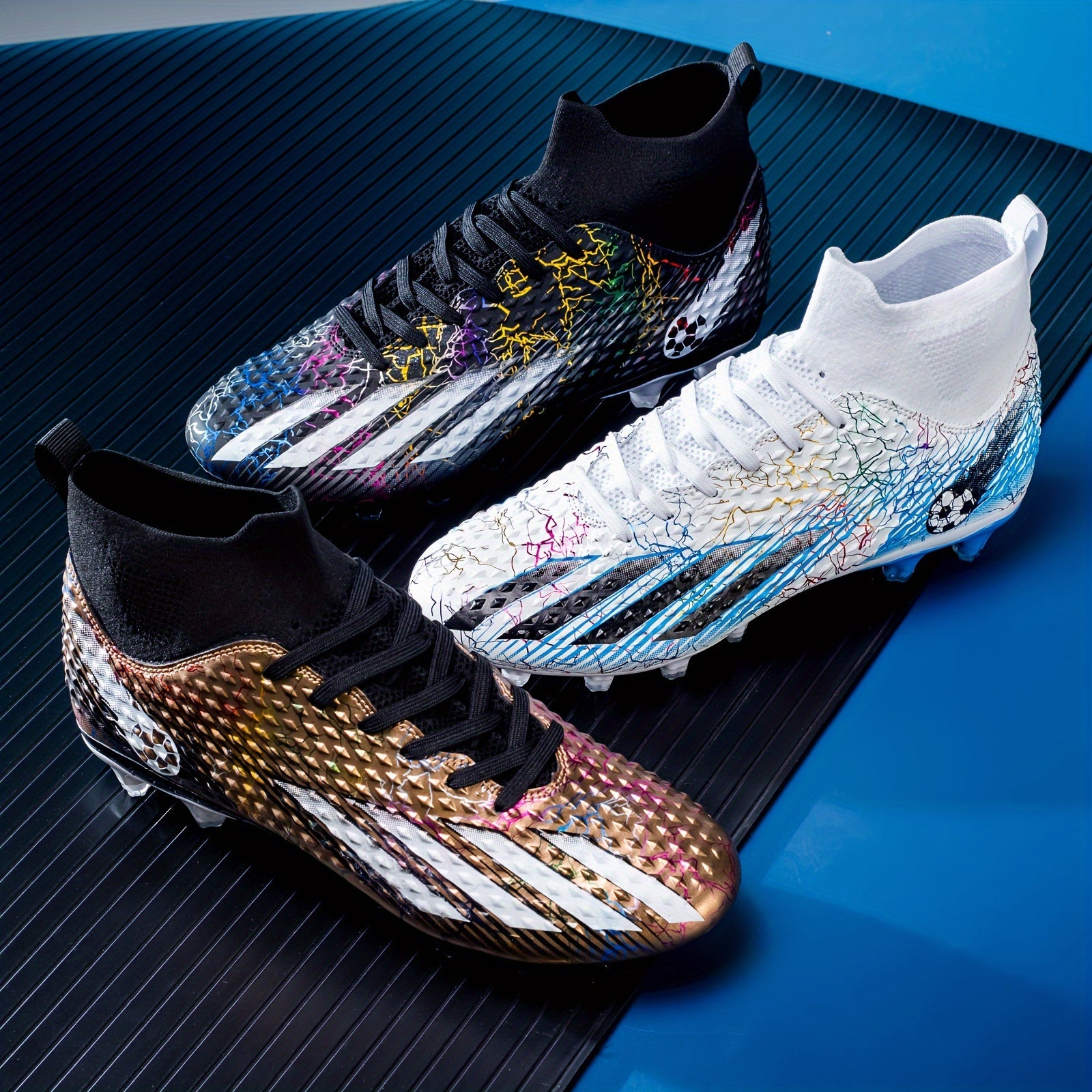 Boy's Spiked Football Cleat Non Slip Outdoor Soccer Shoes