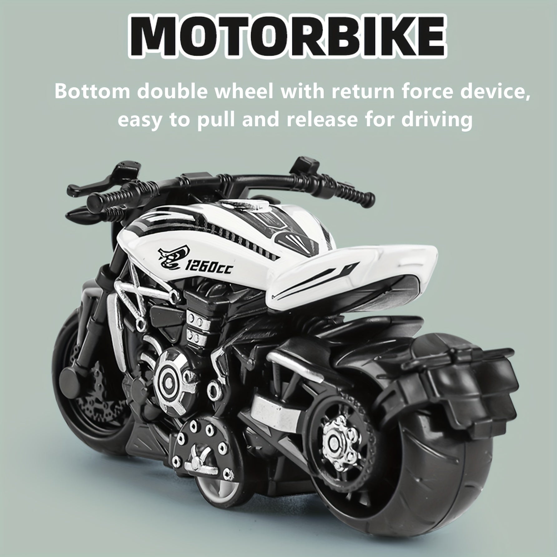1pc Alloy Pull Back Toy Motorcycle Model Ornament