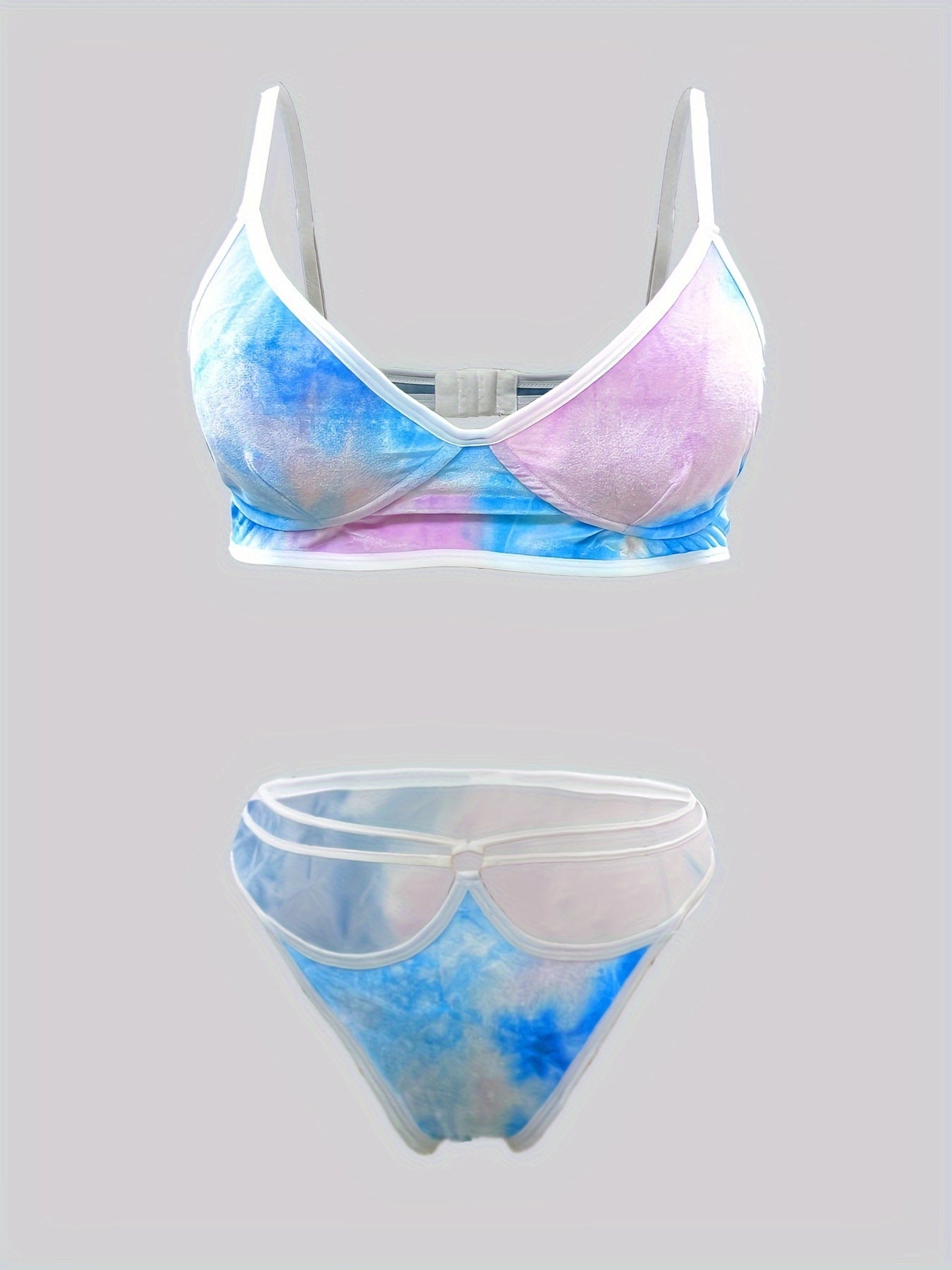 Tie Dye Velvet Bra & Panty Set