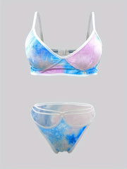 Tie Dye Velvet Bra & Panty Set