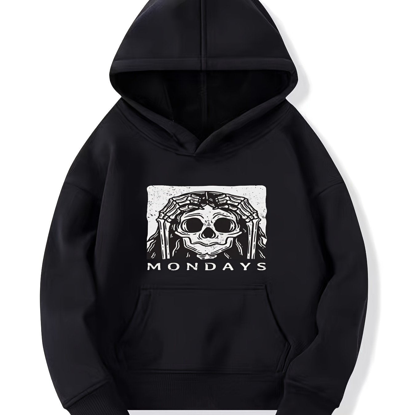 Monday Skull Pattern Smart Hoodie For Girls