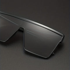 Oversized Flat Top Sunglasses Y2K Rivet Square Frame Glasses UV400