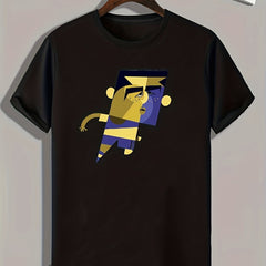 Football Player Pattern Print Men's Sports T-shirt