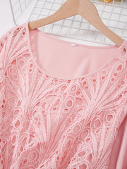 Women's Lace Sleeve Round Neck Dress