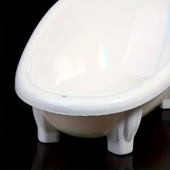 Dollhouse Mini Bathtub with Showerhead for Display and Home Decor
