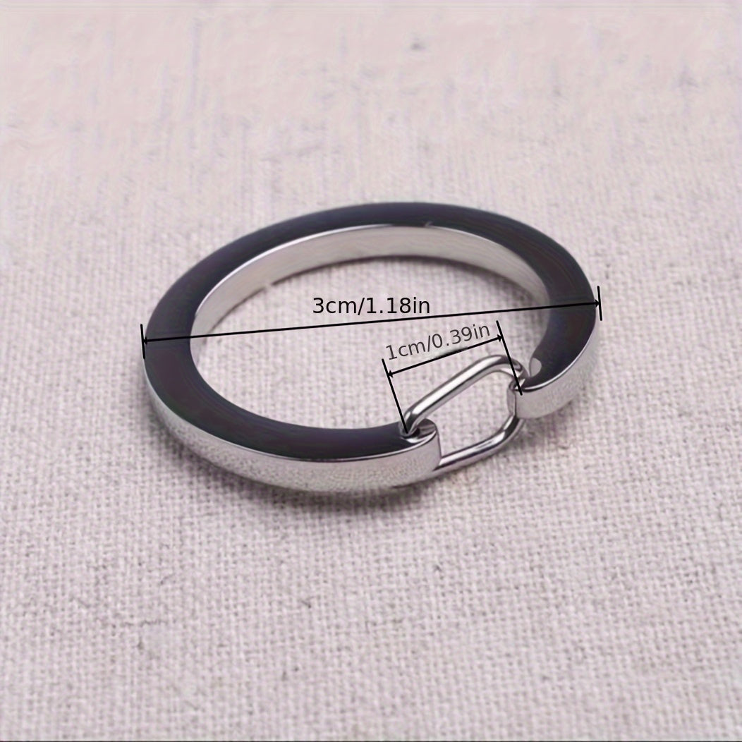 10pcs Stainless Steel Round Carabiner Snap Clip Rigger Spring Key Ring