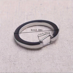 10pcs Stainless Steel Round Carabiner Snap Clip Rigger Spring Key Ring