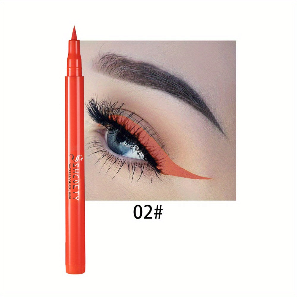 Long Lasting Waterproof Eyeliner Pen 12 Colors Smudge Proof Sweat Proof