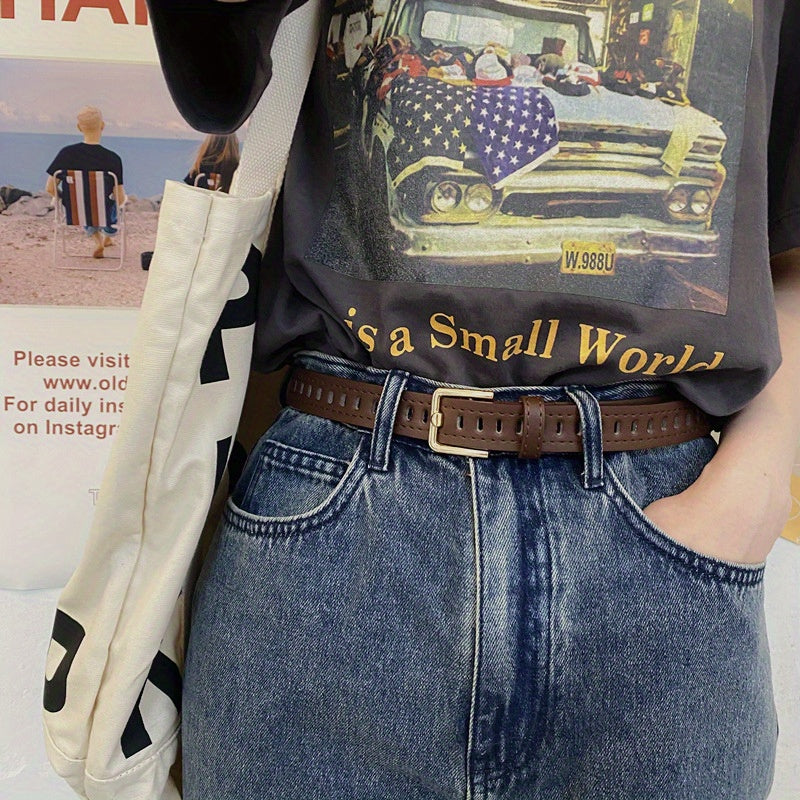 Girls Boys Hollow Buckle Retro Decorative Jeans Pants Belt