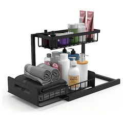 2 Tier Sliding Shelf Under Sink Organizer Pull Out Type Cabinet Organizer