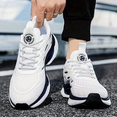 Men's Knit Running Shoes Lace Up Soft Sole Sneakers