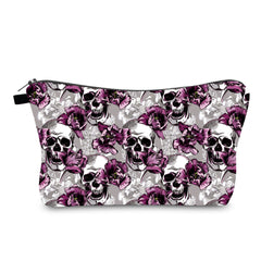 Purple Floral Gothic Makeup Bag and Skull Mini Bag