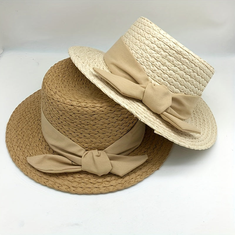 Kids Beach Vacation Sun Hat French Paper Grass Straw Hat Girl's Sun Hat