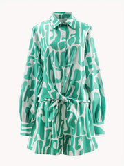 Casual Button Front Shirt & Shorts Set