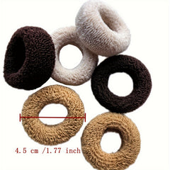 6pcs Large Size Thick Hair Rope Sports Hair Ties High Elastic Hair Bands