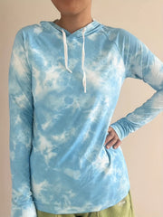 Tie Dye Long Sleeve Sports Tee Quick Dry Fitness Workout Shirts