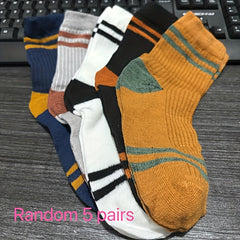 Men's Block Crew Socks Breathable Comfy Casual Unisex Socks
