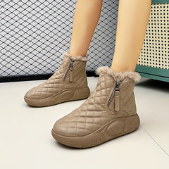 Thick Fleece Winter Snow Boots with Side Zipper