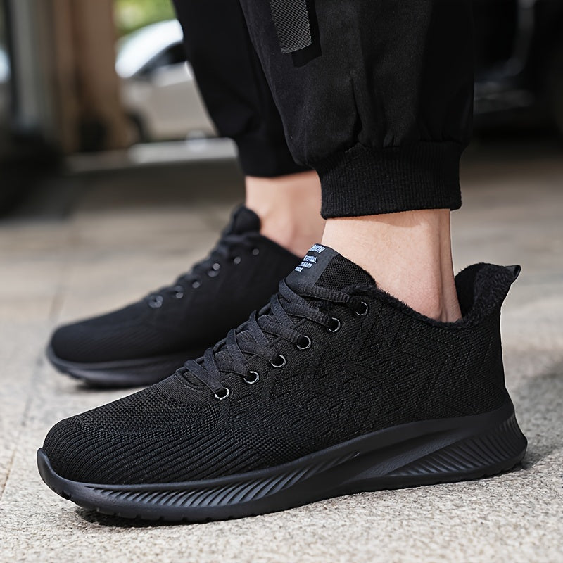 Men's Plush-Lined Running Shoes Non-Slip Sneakers