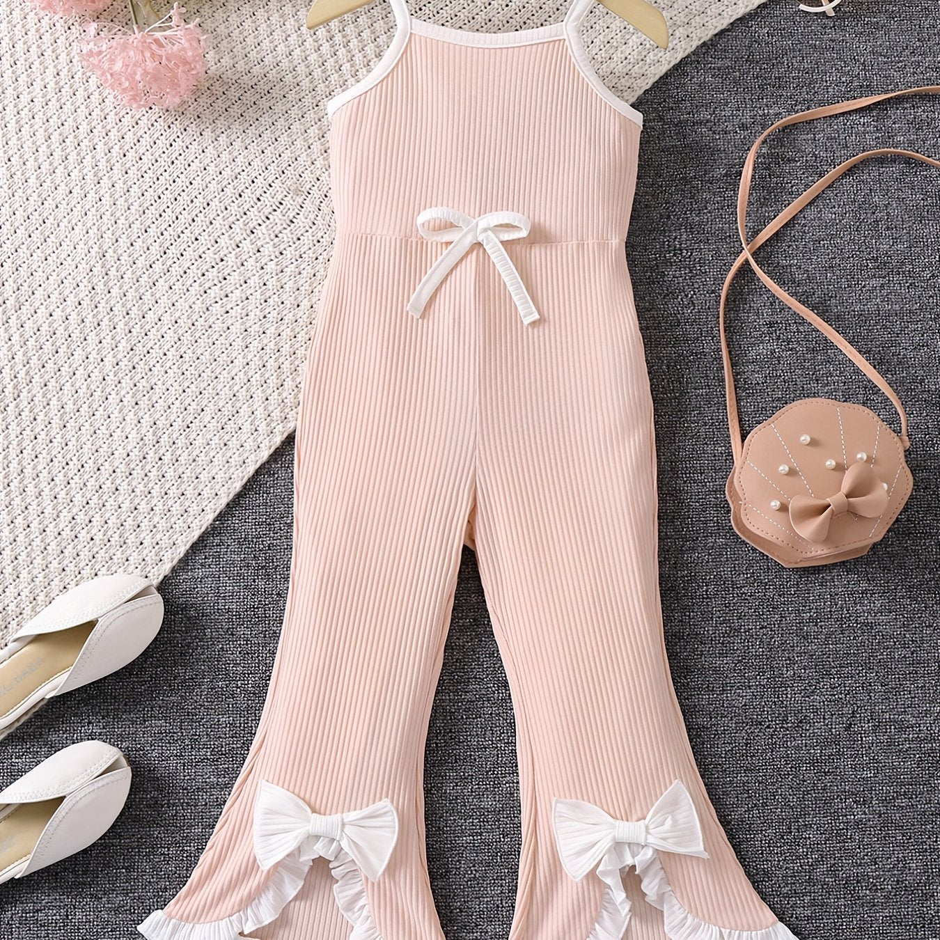Pink Striped Sleeveless Jumpsuit for Baby Princess