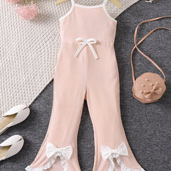 Pink Striped Sleeveless Jumpsuit for Baby Princess