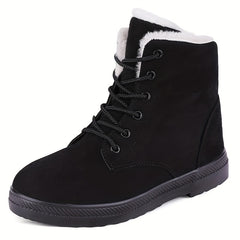 Women's Snow Boots Lace Up Platform Ankle Shoes Winter Warm & Comfortable