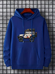 Off Road Car Pattern Men's Long Sleeve Hooded Sweatshirt