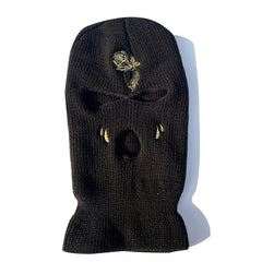 Rose Tears Embroidery Balaclava Hat Ski Mask Winter Soft Knit Warm