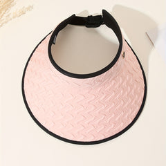 Pink Visor Hat Wide Brim Ponytail Sun Hat UV Protection