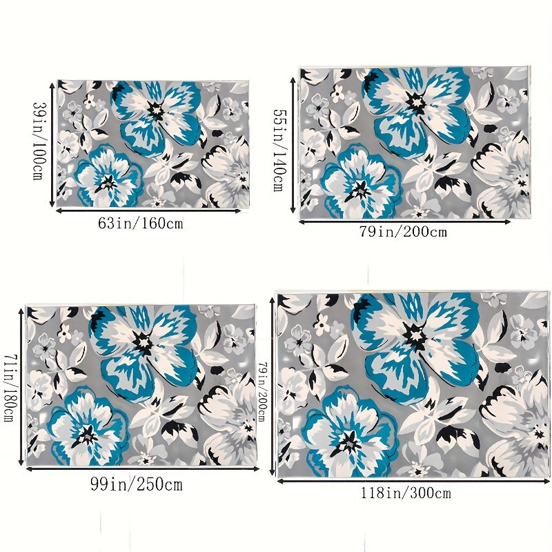 Modern Floral Area Rug Easy Cleaning For Living Room Bedroom Home Office Kitchen