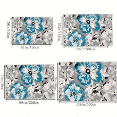 Modern Floral Area Rug Easy Cleaning For Living Room Bedroom Home Office Kitchen