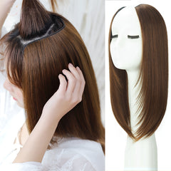 Synthetic U Shape Clip In Hair Extensions Straight Easy to Use
