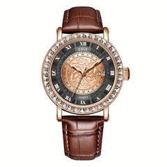 Rose Gold Ladies Quartz Watch Clock