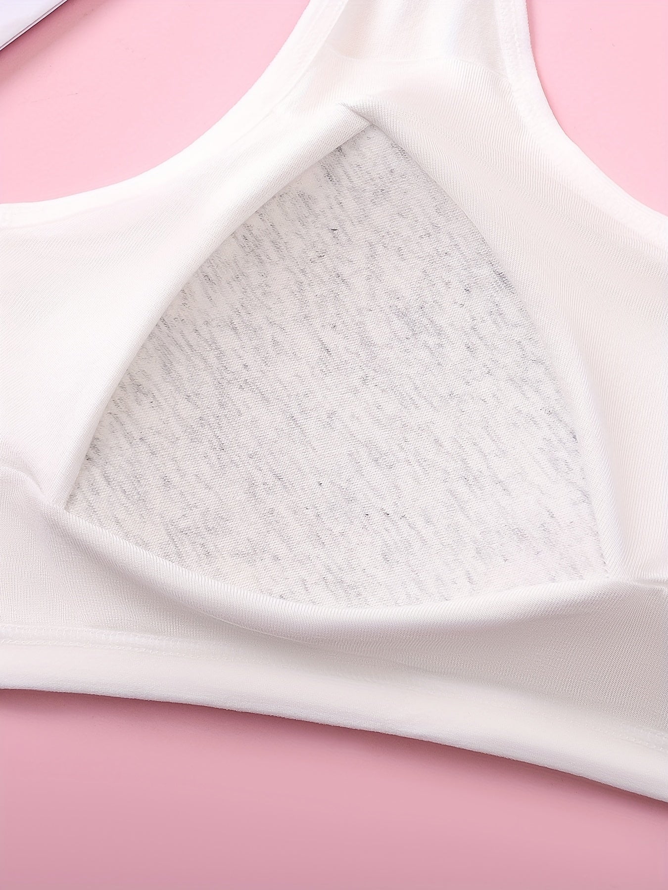 4pcs Girls Bras Soft Comfy Tank Top Without Steel Ring Wide Strap
