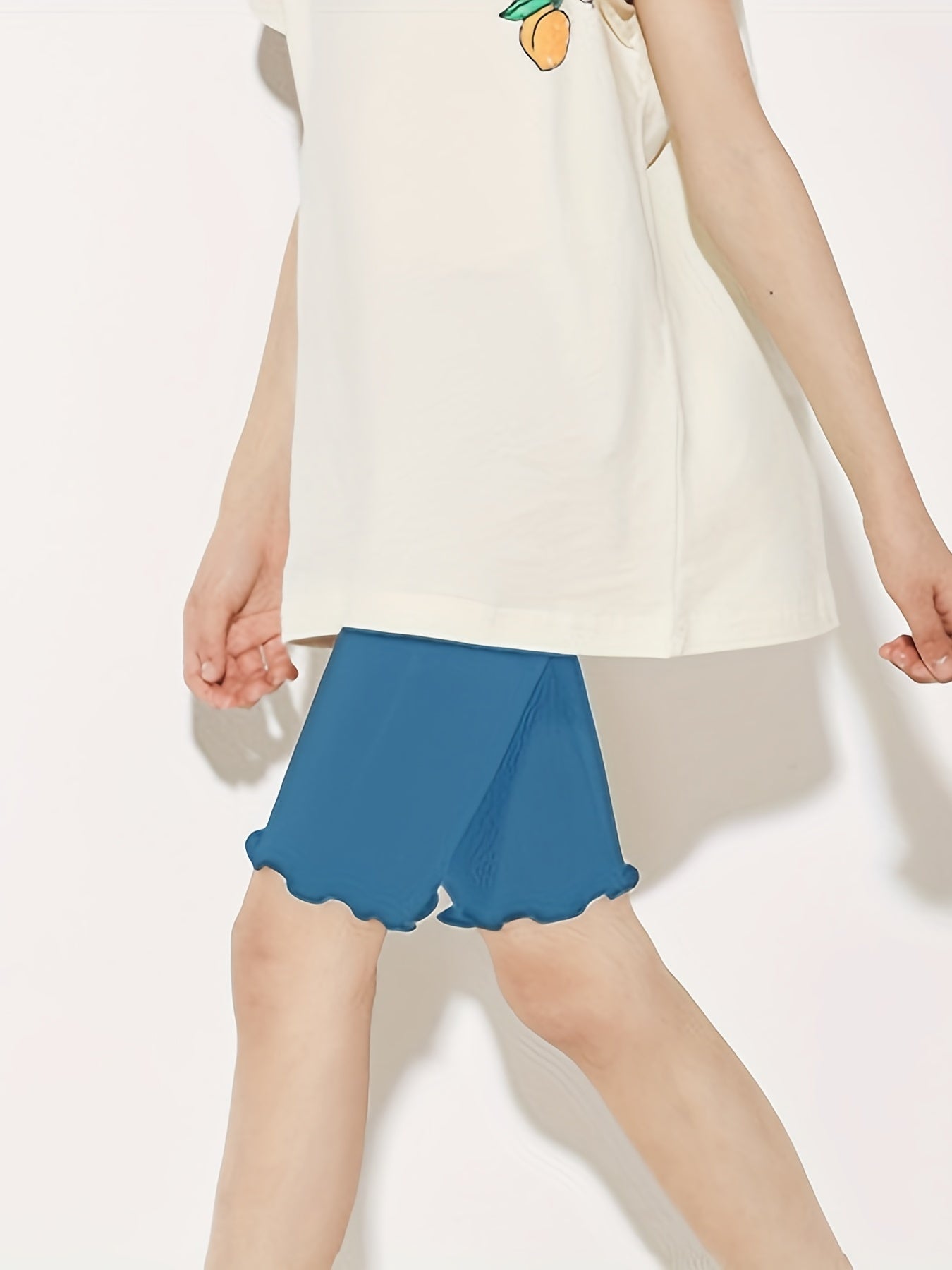 5pcs Girls' Modal Dance Shorts Fringe Stretch Sports Bottoming Shorts