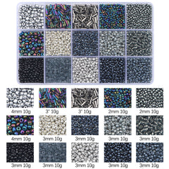 Rice & Tube Bead Set w/ 15 Grid Boxes - 1 Pack