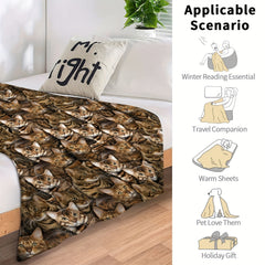 Creative Cat Blanket Soft Throw Blanket for All Seasons Indoor Outdoor Travel