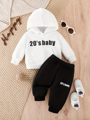 Baby Boy Hoodies Pants Set Letter Print 2pcs Outfit